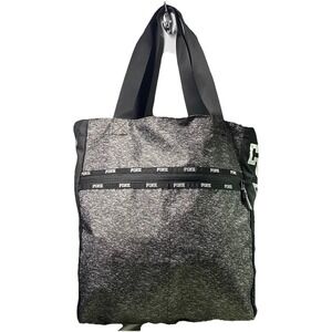 Victoria's Secret "PINK" Gray&Black Women's/Girls Large Tote Gym Bag 16x14x5"